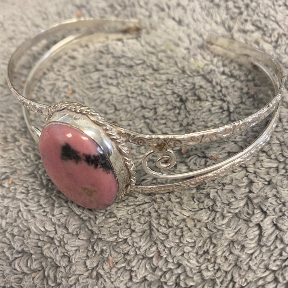 Rhodonite Sterling Silver Cuff - image 3